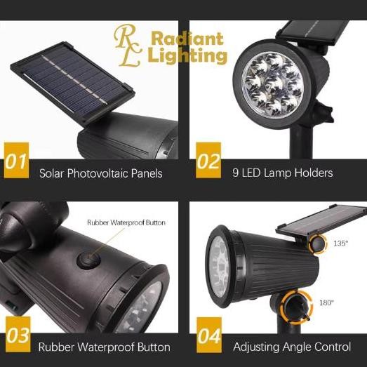 Lampu Sorot Taman Solar Tenaga Surya / Lampu Teras