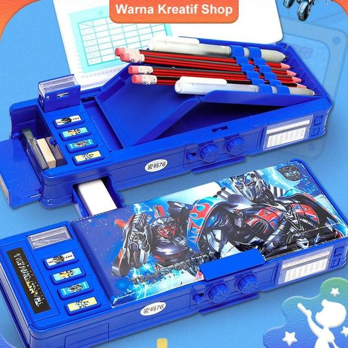 

Kotak Pencil Anak Multifungsi Dengan Papan Graffiti Dan Kunci Kombinasi New Stok