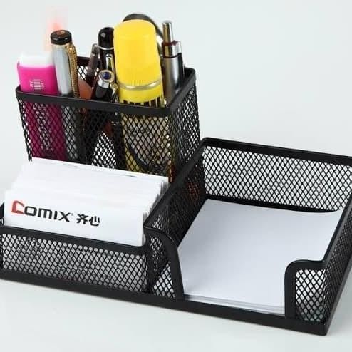 

Desk Organizer 9058 | Tempat Pensil Meja 3 Sekat / Holder Memo Multifungsi