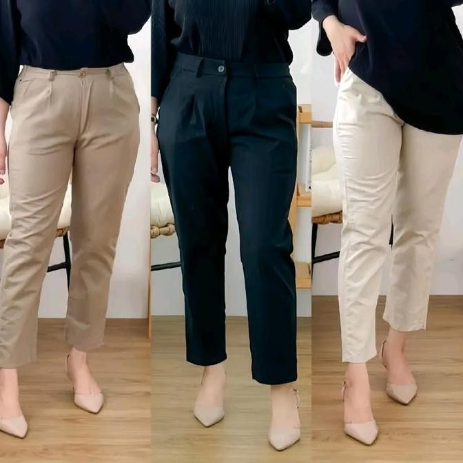 

Celana Chino Wanita Cotton Twill Pensil Panjang Kantor Formal
