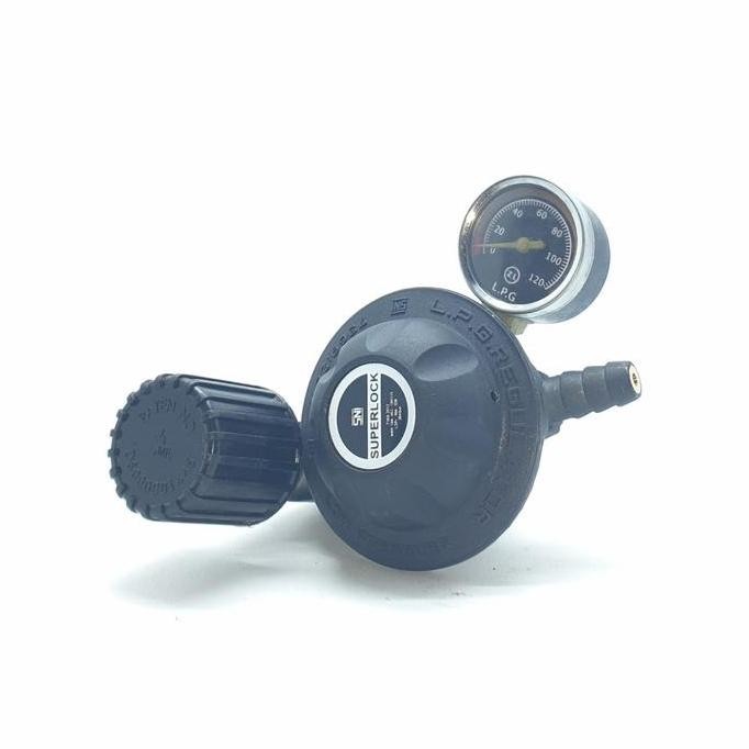 Regulator Grs 02 Superlock + ( Meter ) Putar/ Regulator Kompor Gas Lpg