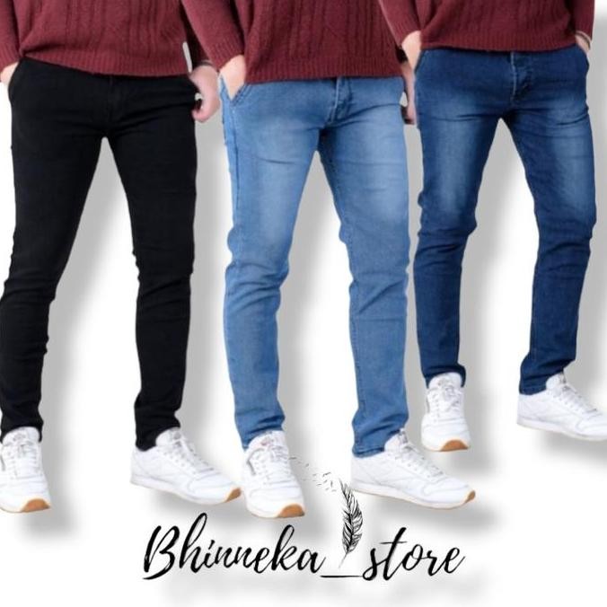 

Celana Jeans Pria Slimfit Pensil Stretch | Celana Denim Cowok Hitam Panjang