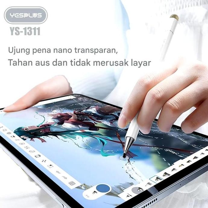 

YESPLUS Stylus Pen YS-1311 4in1 Multifungsi Pensil Layar Sentuh HP Tablet