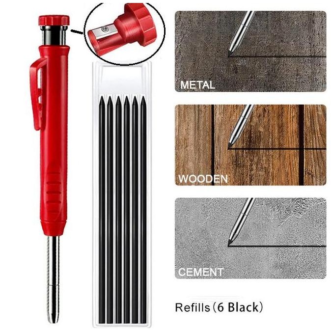 

Pena Ukir Penanda Marking Tip Penggores Kayu Semen Logam Refill 6 Pcs