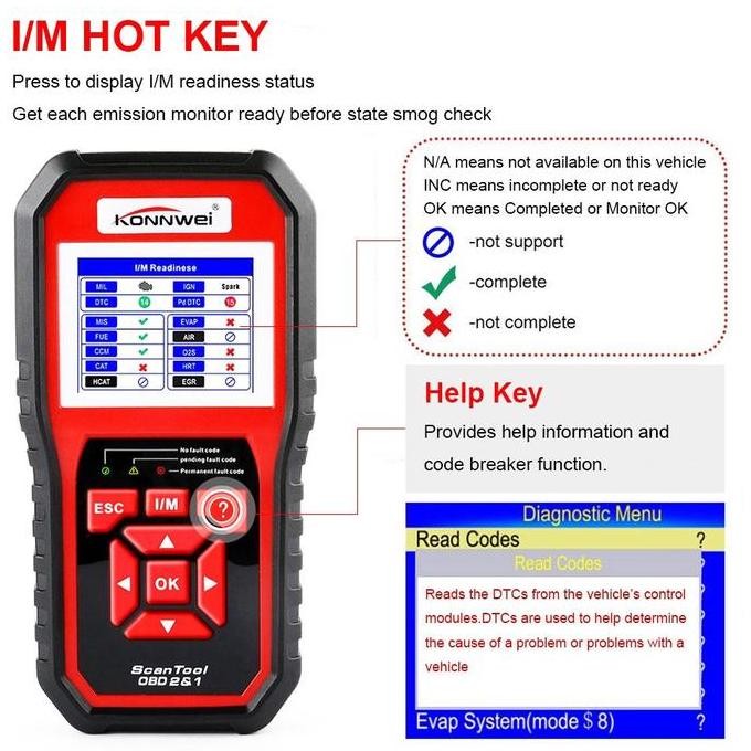 Scaner Scan. OBD2 kw850 Alat Scanner Diagnostik OBD OBD2 untuk Mobil