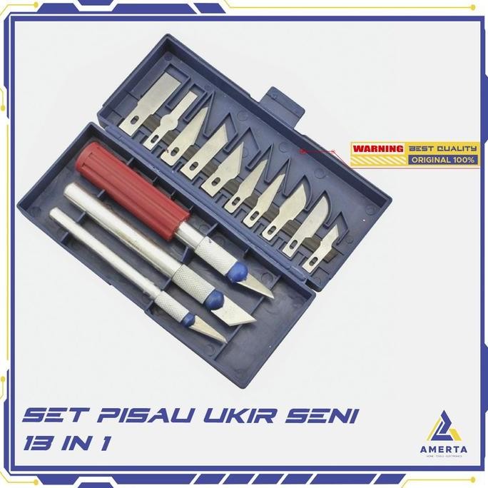 

Set Pisau Ukir Seni 13 In 1 Crafting Art Knife With 3 Handle