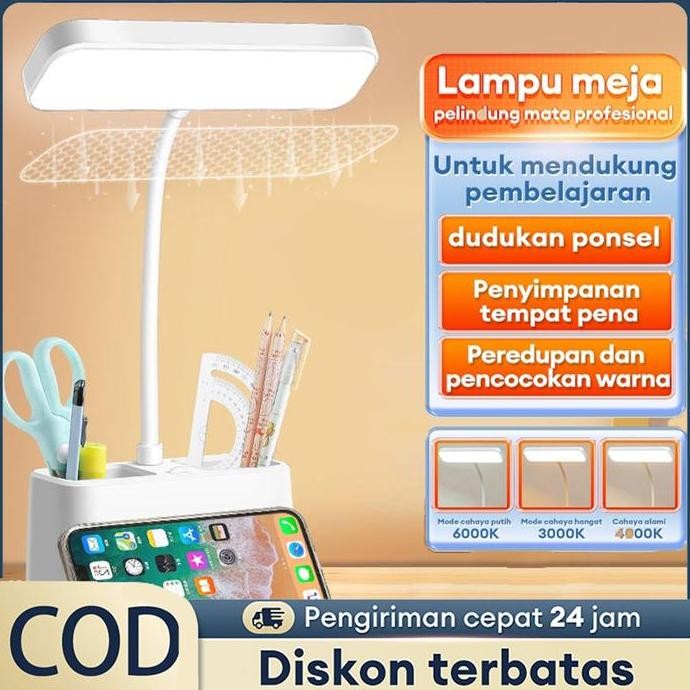 

Lampu Meja LED 3in1 Multifungsi + Tempat Pensil + Dudukan HP Belajar Baca Malam