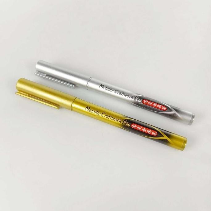 

Jfactory Spidol Permanen Metallic Chrome Gold Silver 4 Pcs New Stok