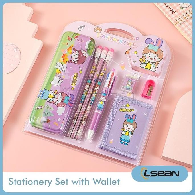 

Paket Set Alat Tulis Anak Sekolah Karakter Kartun Lucu 8 in 1 Gift Box Kotak Pensil Lengkap