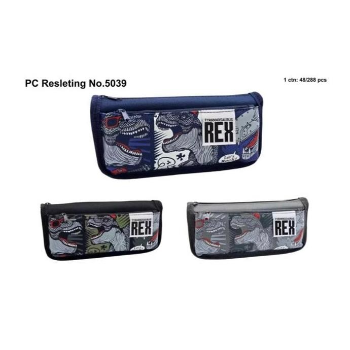 

Tempat Pensil Double Zipper Dino & Football 5039/2608 - Pencil Case Anak