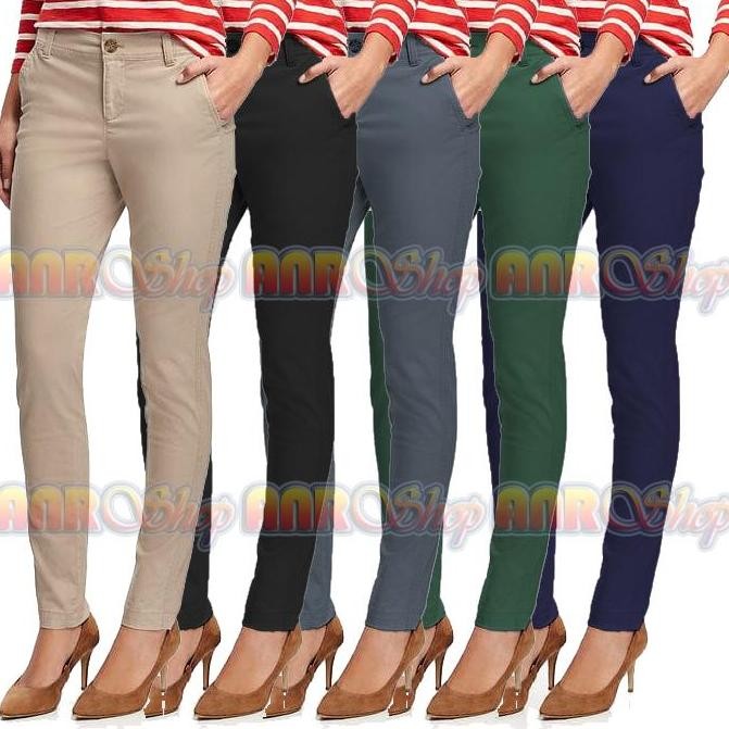 

Celana Panjang Wanita Slimfit Pensil Chino Cino Chinos Cewek Murah