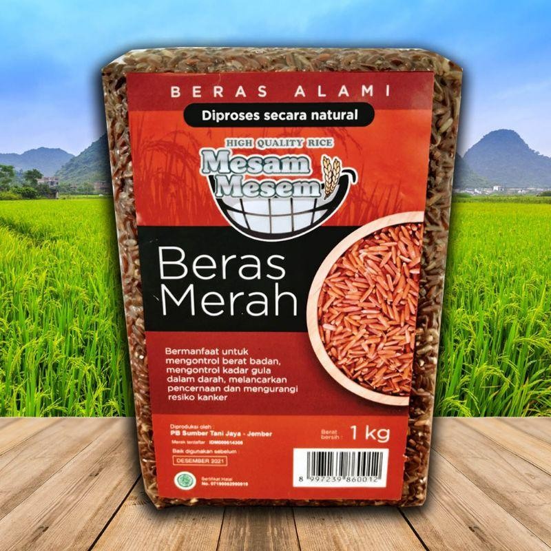 

Rkm Beras Merah Alami 1Kg Mesam Mesem