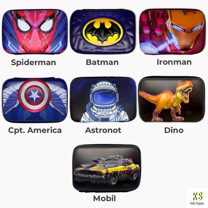 

EMS Tempat Kotak pensil hardcase smiggle anak laki karakter timbul 3D