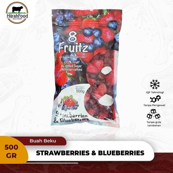 

RKM 8 Fruitz IQF Frozen Mixed Berries (Strawberry & Blueberry) - 500 gr