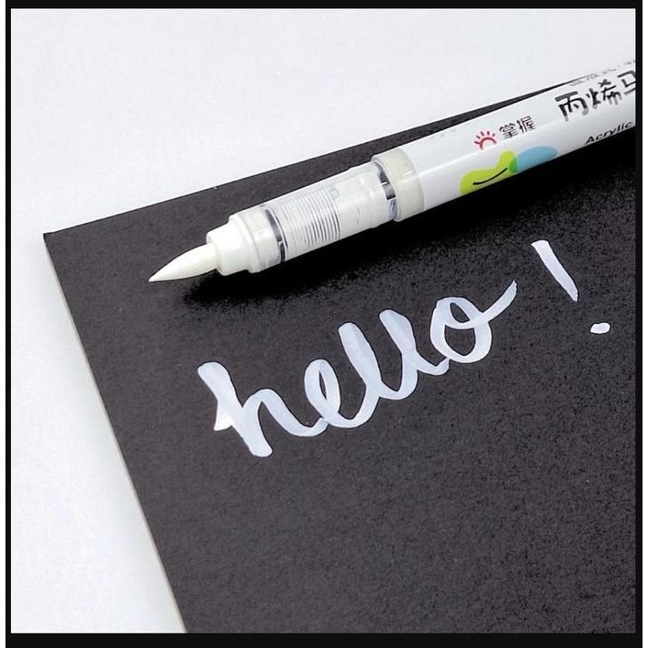 

EMS GRASP Brush Pen Acrylic Marker White Penebal Crayon Warna Putih