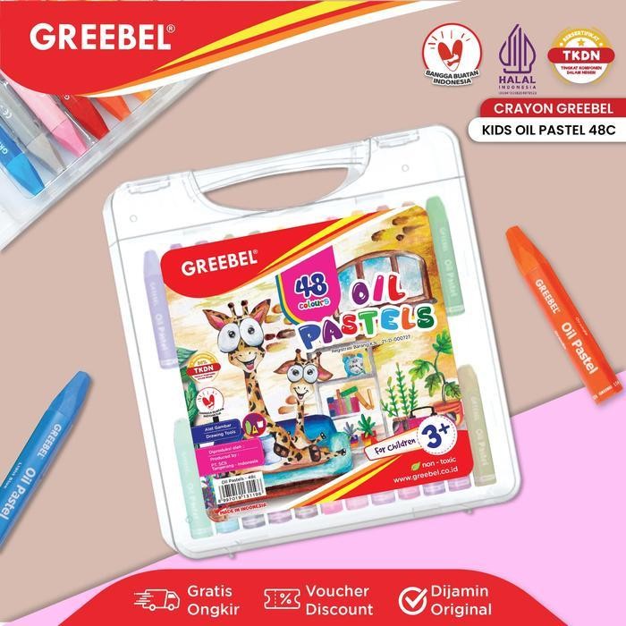 

EMS GREEBEL Crayon Krayon KIDS OIL PASTEL 48 Warna (KOP 48C) / Krayon Oil Pastel / Mewarnai / Menggambar / Crayon Sekolah / Stationery