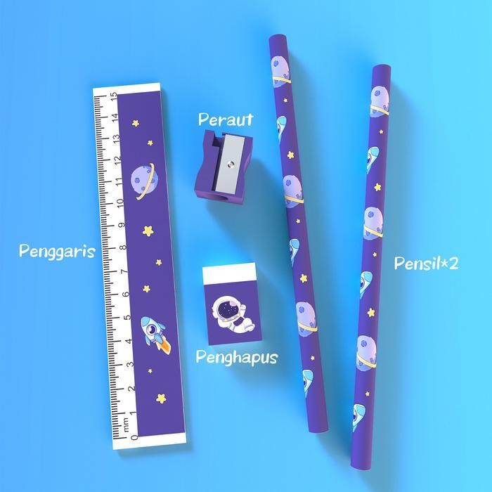 

EMS [READY] Aimilo 5in1 Pensil Set Alat Tulis Anak Lucu Dan Penghapus Untuk Tempat Pensil Buku Tulis Sekolah Stationery
