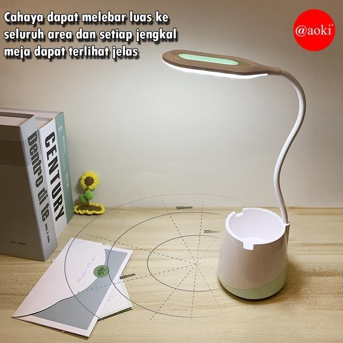 

EMS AOKI Lampu belajar tempat pensil tricolour sentuh dual baterai ak 6102