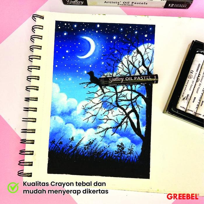 

EMS GREEBEL Crayon Krayon ARTIST OIL PASTEL (AOP B&W 12) / Krayon Oil Pastel / Crayon Sekolah Mewarnai / Menggambar