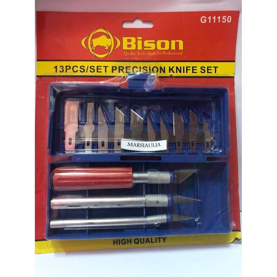 

Bison Alat Pisau Ukir Seni 13 In 1 Crafting Art Knife With 3 Handle