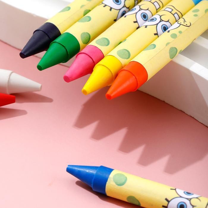 

EMS [Deli X Spongebob] Krayon / Wax Crayon 16 warna Spongebob Special Edition EC219 Stationery