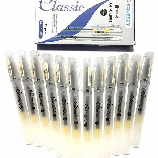 

Harga (1Dus/144Pcs) Pulpen Gel Ink Pen Classic Squeezy Gp-Sq801 New Stok
