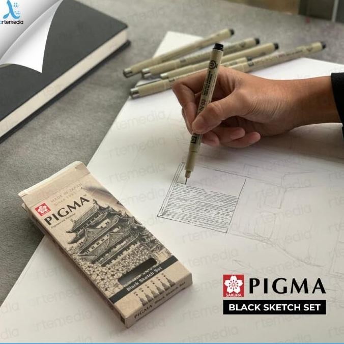 

Drawing Pen Sakura Pigma Micron Black 6 Set A New Stok