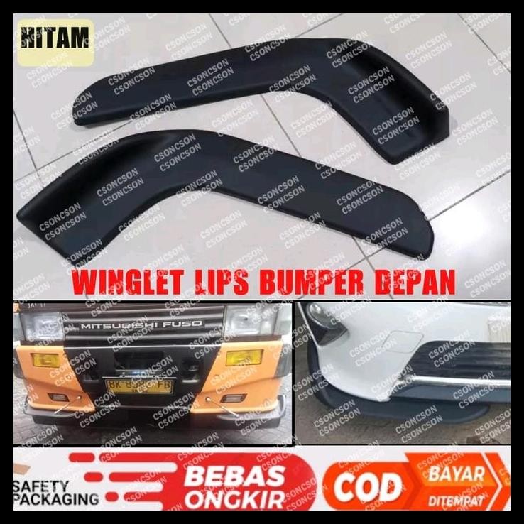 BEST DEAL WINGLET LIPS BUMPER DEPAN HITAM CARBON MOBIL UNIVERSAL AVANZA XENIA INNOVA AGYA ERTIGA XL7
