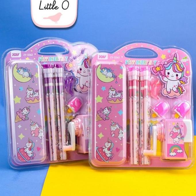 

Set Alat Tulis Anak Set 11In1 Alat Tulis Sanrio Unicorn Goodiebag Ulang Tahun Kotak Pensil Rautan Pensil Hapusan New Stok