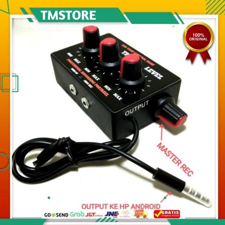 alat rekam dari mixer ke hp android volume bass dan treble tone control Aktif DiM