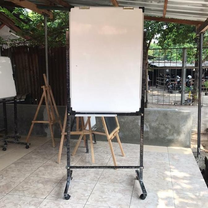 

TERBARU - whiteboard standing non magnetik 70x100cm Papan Tulis