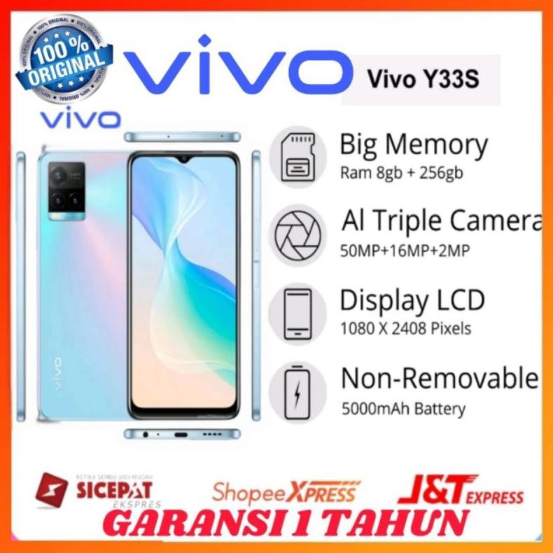 [PROMO] HP VIVO Y33s Ram 8+128GB & Ram 8+256GB  Display 6,58 inches + Camera 50MP + Battery 5000mAh 