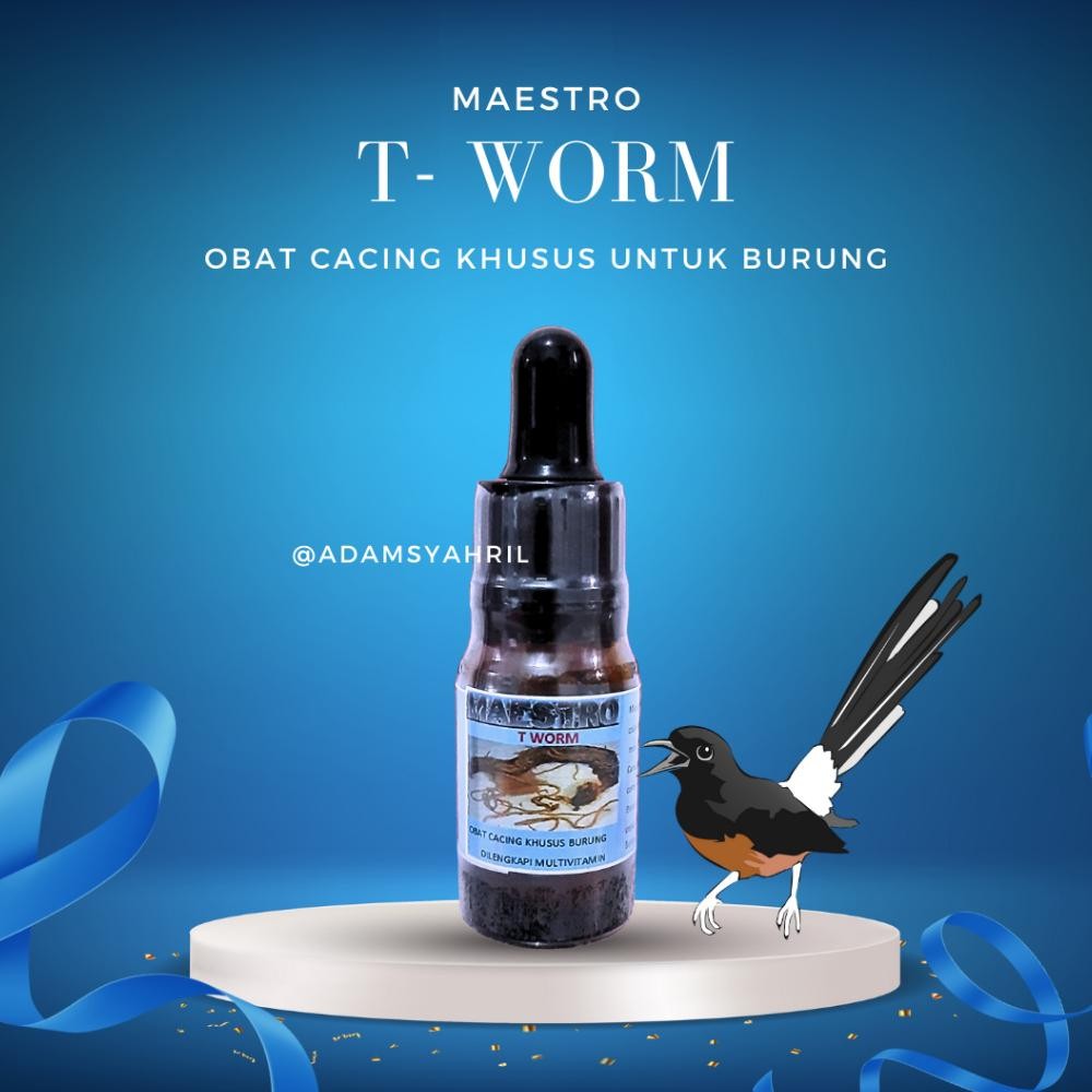 MAESTRO T-WORM / TWORM (Obat Pencernaan / Obat Cacing) Khusus untuk burung DiM