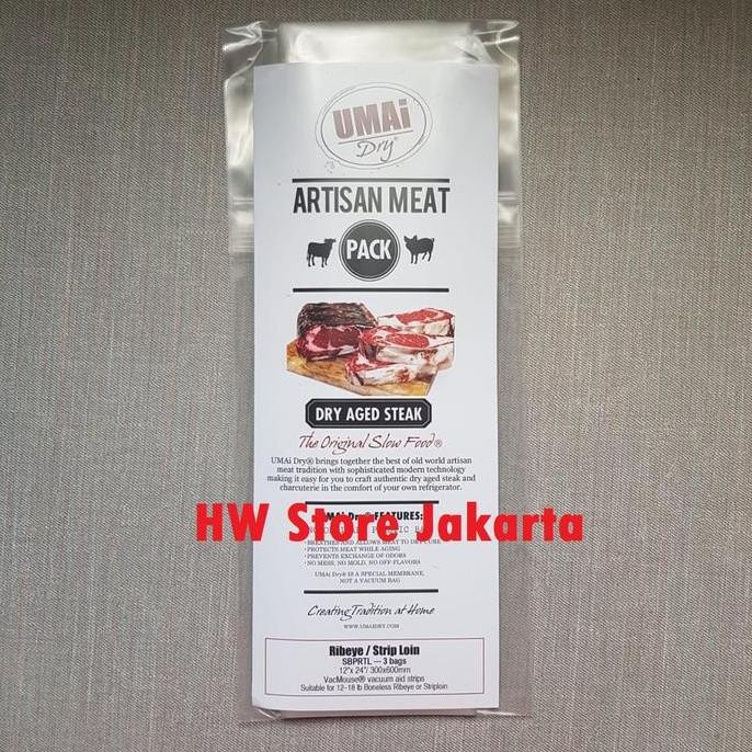 

TERMURAH - UMAi DRY AGING BAGS DRY AGED RIBEYE STRIPLOIN STEAK WAGYU BEEF 3 PCS
