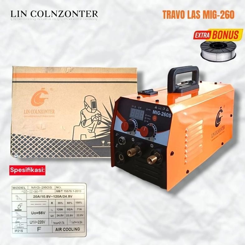 Travo Las Lin Colnzonter MIG TIG 260S Mesin las 3fungsi MIG,MMA,TIG Inverter Welding Travo Las Listr