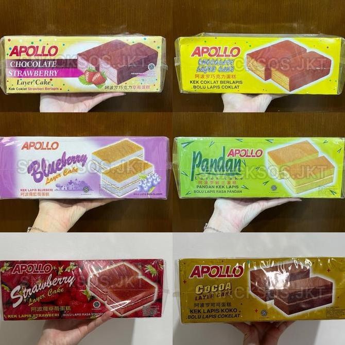 

APOLLO LAYER CAKE CHOCOLATE / COCOA / STRAWBERRY CHOCOLATE /STRAWBERRY / PANDAN / BLUEBERRY - BOLU LAPIS KEIK
