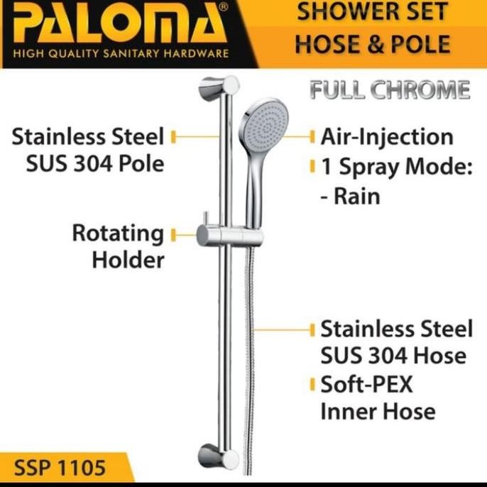 Paloma Ssp 1105 Shower Set Tiang, Hand Shower, Head Shower Kamar Mandi Harga Spesial