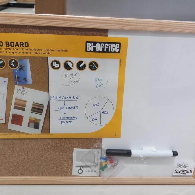 

Bi Silque Papan Kombinasi 40X30Cm /Papan Tulis + Cork Board New Stok
