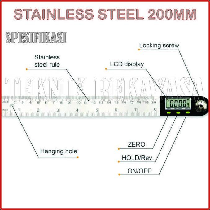 

Mistar Derajat Stainless / Busur Derajat Digital / Digital Protractor New Stok