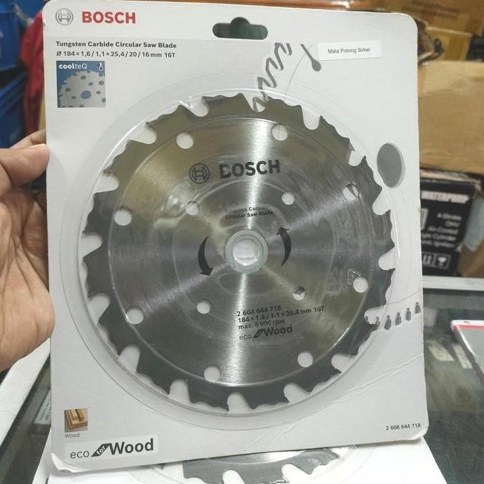 Bosch Tungsten Carbide Circular Saw Blade 184X1,6/1,1X25,4/20/16Mm 16T Mata Potong Sirkel 7Inch