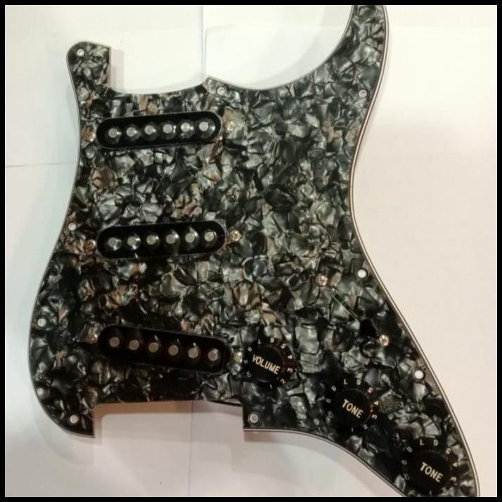 pickguard gitar elektrik stratocaster set black-pearl ST112