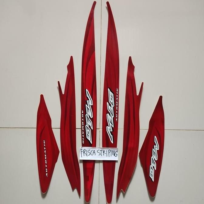 striping stiker Mio sporty pedang 2007 merah original