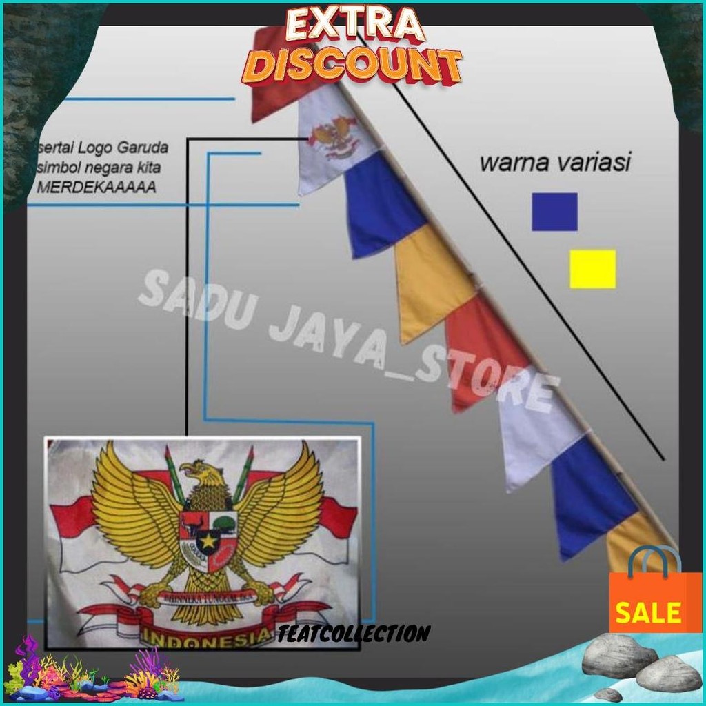 Umbul Umbul Warna Warni /Isi 10 Pcs/Umbul Umbul Warna/Umbul Umbul Merah Putih/Umbul Umbul Warna Warn