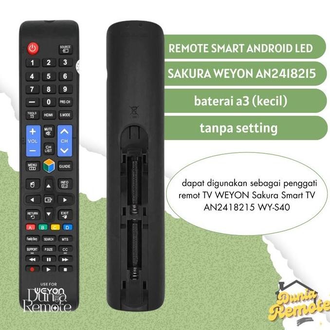 Remote TV pengganti Weyon Sakura Smart / compatible untuk Remot Sakura Weyon Android LCD LED murah