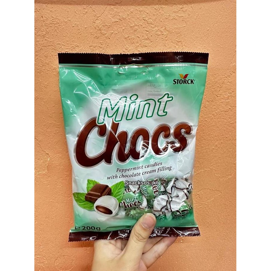 

Storck Mint Chocs Peppermint Candies with Chocolate Cream Filling