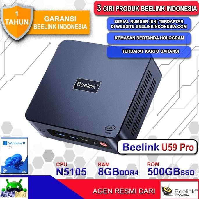 Mini PC Beelink U59 8/256GB SSD Intel N5095 Jasper Lake Windows 11 Pro