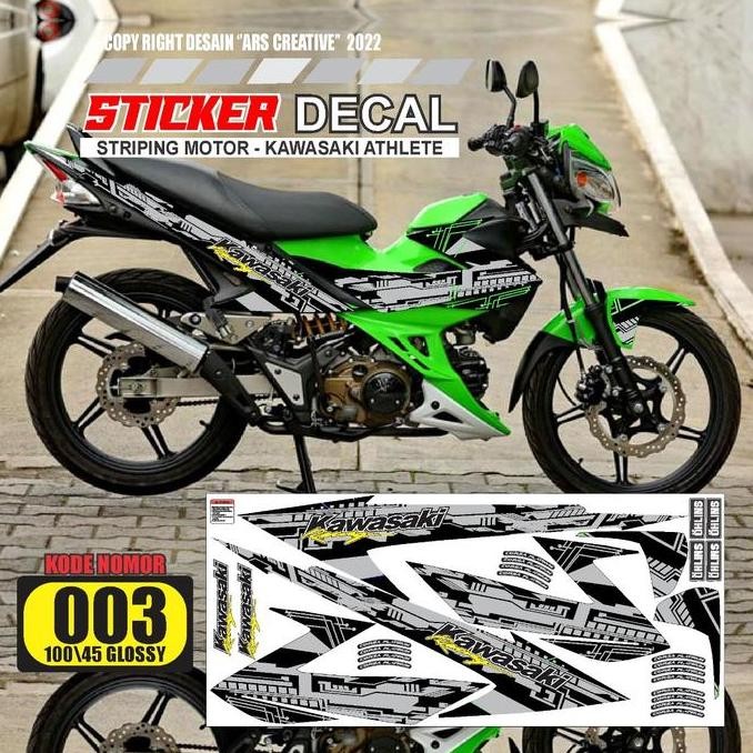 Sticker Striping Decal Kawasaki Athlete Variasi Glossy/Doff