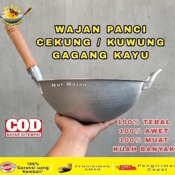 

WAJAN PANCI CEKUNG / KUALI KUWUNG GAGANG KAYU ALUMUNIUM TEBAL ED NASIONAL PENGGORENGAN MEMASAK SAYUR KUAH BANYAK WAJAN SEBLAK