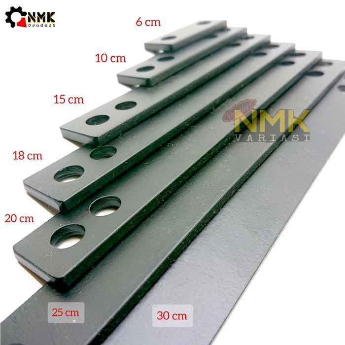 Ttp Breket Knalpot Plat Besi Tebal Lubang 10Mm Lurus Universal Motor
