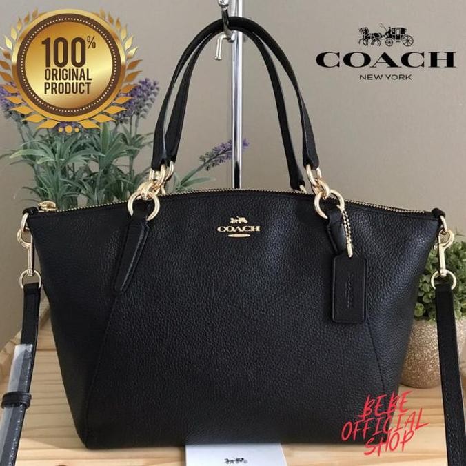 [Original] Coach Kelsey Satchel Black In Pebble Leather / Tas Coach